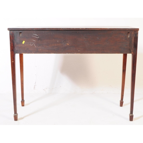 811 - George III 19th century mahogany writing table / desk. Rectangular form with bow front two parallel ... 