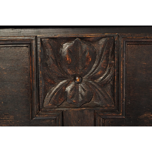 829 - An early 20th century circa. 1920s Jacobean revival ebonised sideboard dresser. Rectangular form wit... 