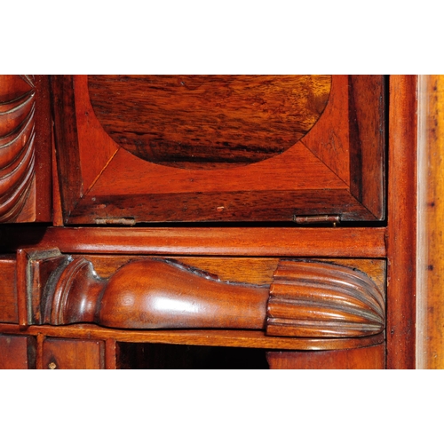 852 - A Chippendale revival mahogany Carlton House manner desk. The desk raised on long carved cabriole le... 