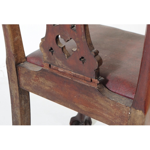 854 - A 19th century Georgian burr mahogany drop leaf table. Rectangular form with carved sunburst panels ... 