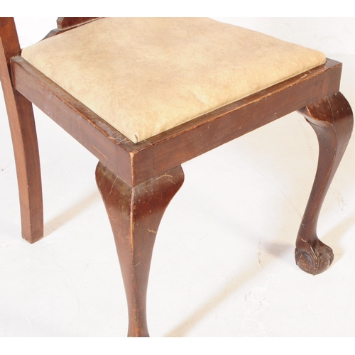 854 - A 19th century Georgian burr mahogany drop leaf table. Rectangular form with carved sunburst panels ... 