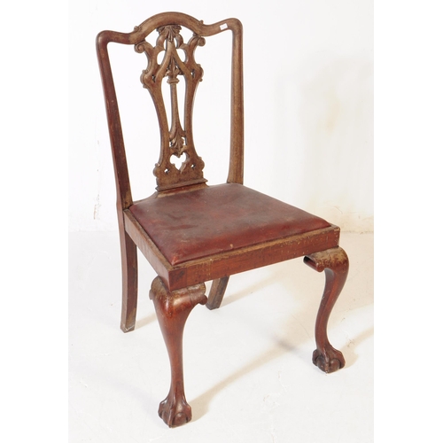 854 - A 19th century Georgian burr mahogany drop leaf table. Rectangular form with carved sunburst panels ... 