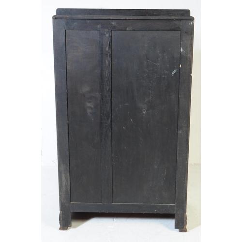 864 - An early 20th Century Art Deco circa 1920s walnut veneer bachelors wardrobe cupboard. The wardrobe r... 