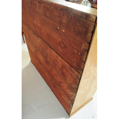 877 - A 19th century Victorian pine sideboard dresser. The sideboard raised on a plinth base below two cup... 