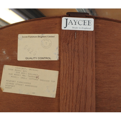 902 - Jaycee - A 20th century Dutch manner oak wood dresser. The dresser raised on a plinth base with twin... 