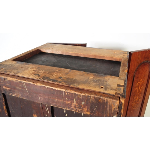 910 - An early 20th century Edwardian mahogany inlaid security safe. The safe of rectangular form, raised ... 