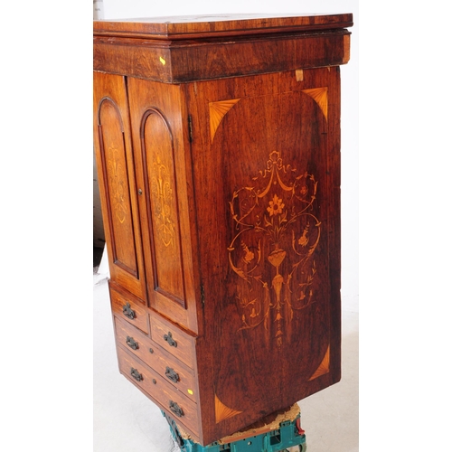 910 - An early 20th century Edwardian mahogany inlaid security safe. The safe of rectangular form, raised ... 