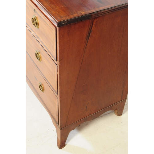 913 - An 18th century George III mahogany chest of drawers. The chest of drawers raised on bracket feet wi... 