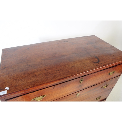 928 - A 19th century George III mahogany chest of drawers. The chest raised on bracket feet, having a bank... 