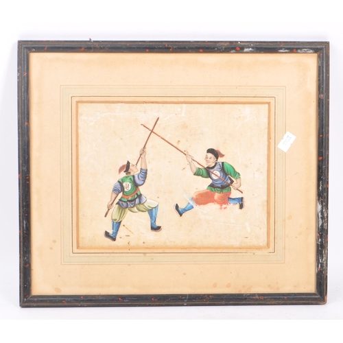 944 - A framed and glazed early 20th Century Japanese ink on paper erotic image of couple with onlooker wa... 