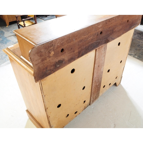 953 - An early 20th century continental ash wood sideboard. The sideboard raised on bracket feet having a ... 