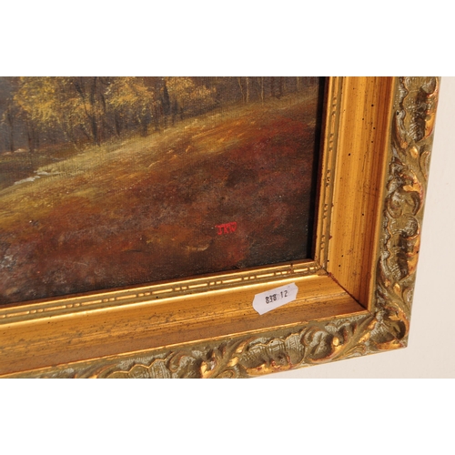 964 - J K Whitton - Two vintage 20th century oil on canvas paintings. Depicting a rural countryside scene ... 