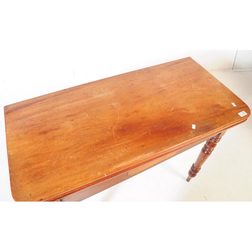 988 - A 19th century mahogany card / game table. The table having swivel action folding top with compartme... 