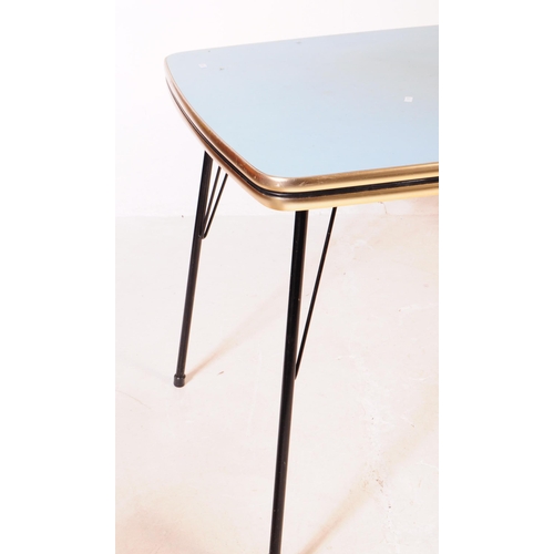 668 - British Modern Design - A vintage mid 20th century circa 1950s blue Formica kitchen / dining table. ... 