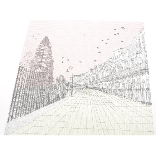 671 - Clare Halifax. Kings Cross Road, London - Limited edition, silkscreen print. Signed & numbered 37/75... 