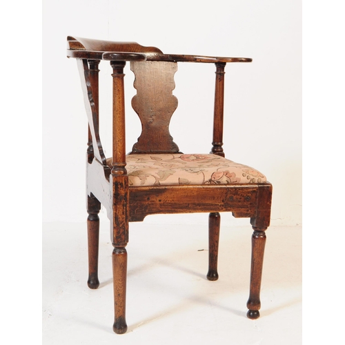 969 - A George III 19th century mahogany corner chair. Having a curved backrest with small raised centre. ... 