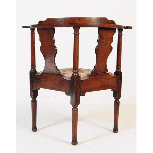 969 - A George III 19th century mahogany corner chair. Having a curved backrest with small raised centre. ... 