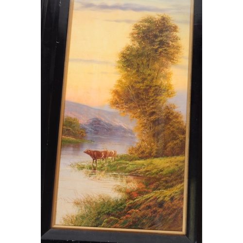 611 - T. Wood - Two 20th Century oil on board landscape paintings signed by artist T. Wood to the bottom c... 