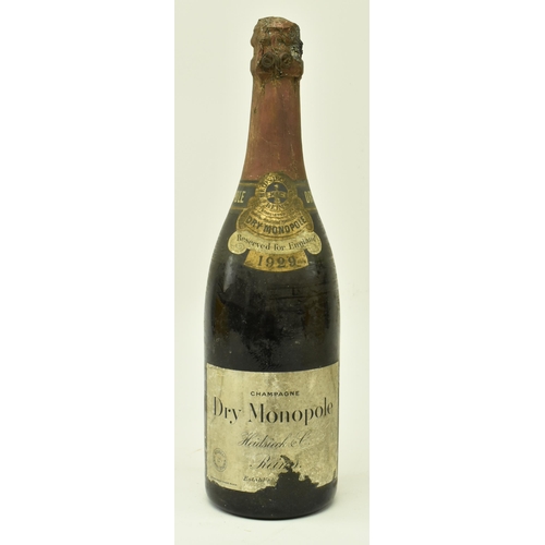 251 - Heidsieck & Co, Reims - A Dry Monopole 1929 vintage champagne bottle. Reserved for England. Cl and p... 