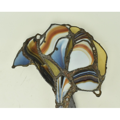 152 - John Leathwood, Hull - An Art Nouveau style stained leaded glass decorative flower wall panel. The p... 