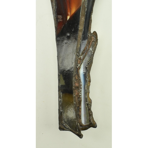 152 - John Leathwood, Hull - An Art Nouveau style stained leaded glass decorative flower wall panel. The p... 