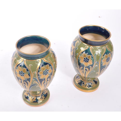 1 - WILLIAM MOORCROFT FOR MACINTYRE - PAIR OF ART NOUVEAU VASES