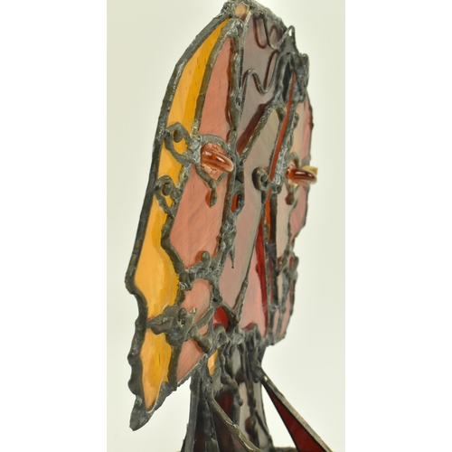 32 - John Leathwood, Hull - An Art Nouveau style stained leaded glass decorative centrepiece sculpture. T... 