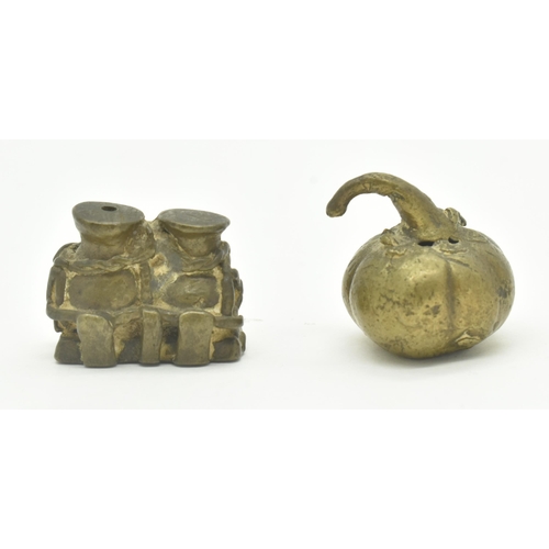 46 - A collection of five Ghana Ashanti Akan bronze gold weights. The lot comprising one weight in form o... 