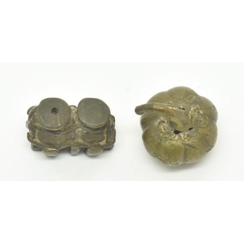 46 - A collection of five Ghana Ashanti Akan bronze gold weights. The lot comprising one weight in form o... 