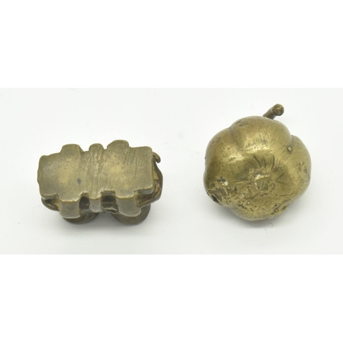 46 - A collection of five Ghana Ashanti Akan bronze gold weights. The lot comprising one weight in form o... 