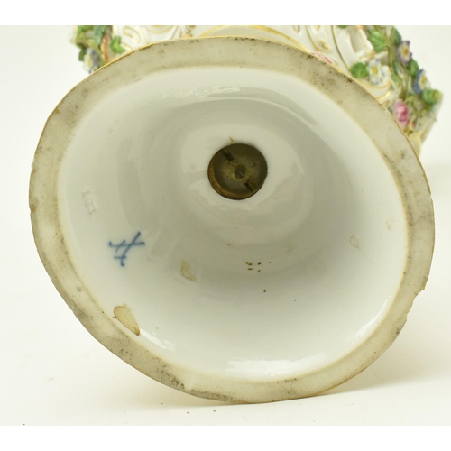 48 - Meissen, Germany - An early 20th century circa 1900 hand painted porcelain tazza with cherubs. The t... 