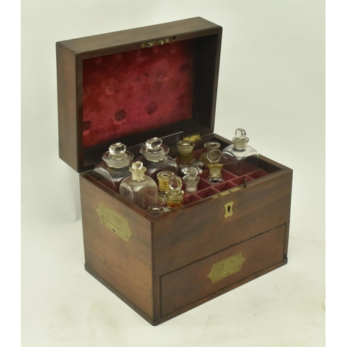 58 - A 19th century Victorian mahogany and brass cased homeopathic remedy box. The medical kit with foldi... 