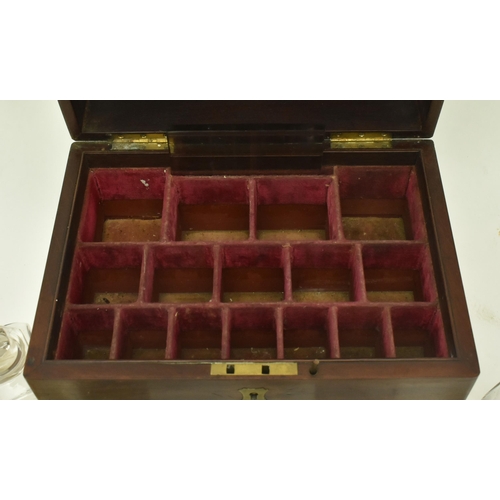 58 - A 19th century Victorian mahogany and brass cased homeopathic remedy box. The medical kit with foldi... 