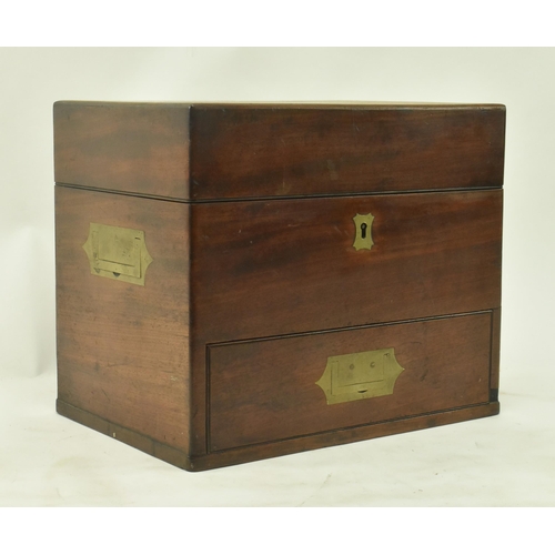 58 - A 19th century Victorian mahogany and brass cased homeopathic remedy box. The medical kit with foldi... 