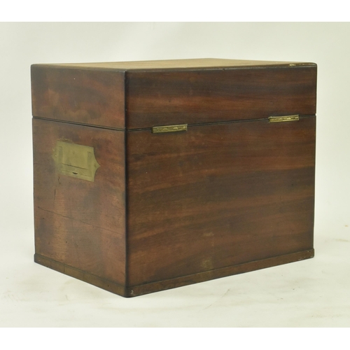 58 - A 19th century Victorian mahogany and brass cased homeopathic remedy box. The medical kit with foldi... 