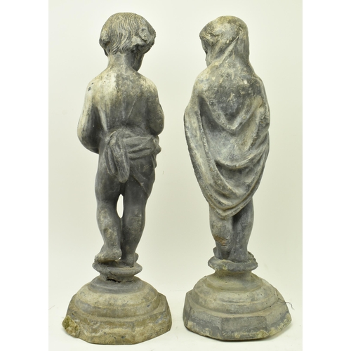 597 - Two Classical inspired early 20th century lead garden sculpture statues from the Four Season series ... 