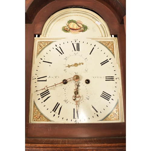 605 - A 19th century George III oak and mahogany longcase eight day grandfather clock. The clock having an... 