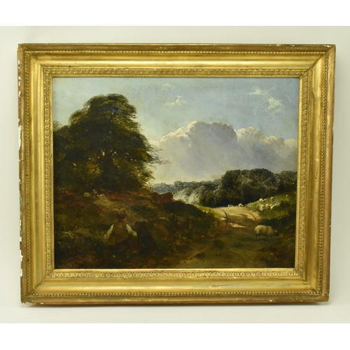 610 - English School ( 19th Century) A mid 19th century Victorian oil on canvas painting depicting a count... 