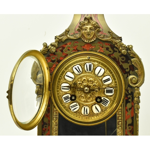 65 - A French Continental 19th century boulle work & ormolu eight-day movement mantle clock. The clock ha... 