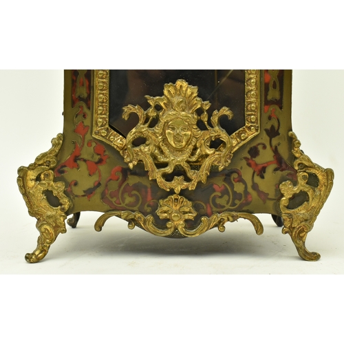 65 - A French Continental 19th century boulle work & ormolu eight-day movement mantle clock. The clock ha... 