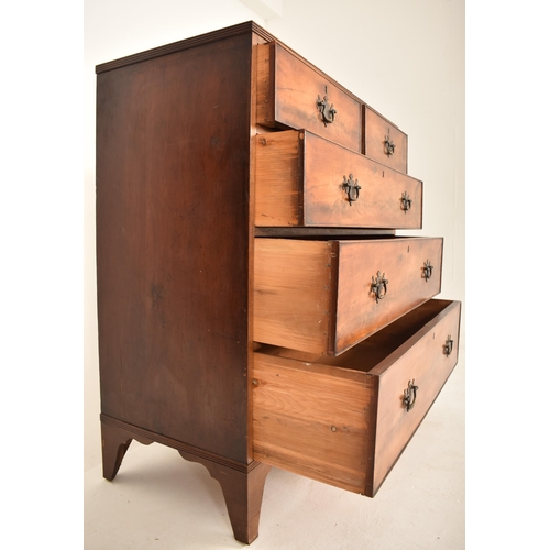 427 - An early 19th century George III flame mahogany chest of drawers. The chest having a straight top ov... 