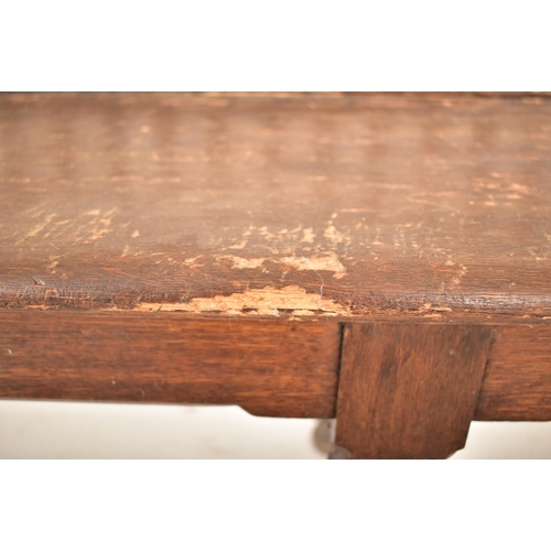 438 - A Victorian 19th century oak wood spindle back hall settle bench. The bench having block & turned ba... 