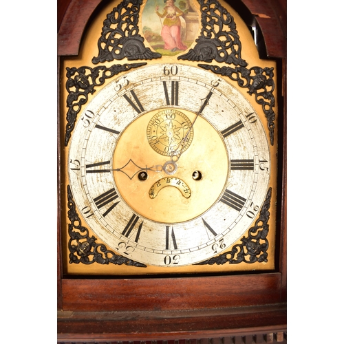 439 - A 19th century flame mahogany cased eight day movement longcase grandfather's clock. The clock havin... 