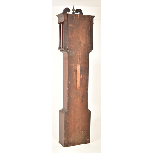 439 - A 19th century flame mahogany cased eight day movement longcase grandfather's clock. The clock havin... 