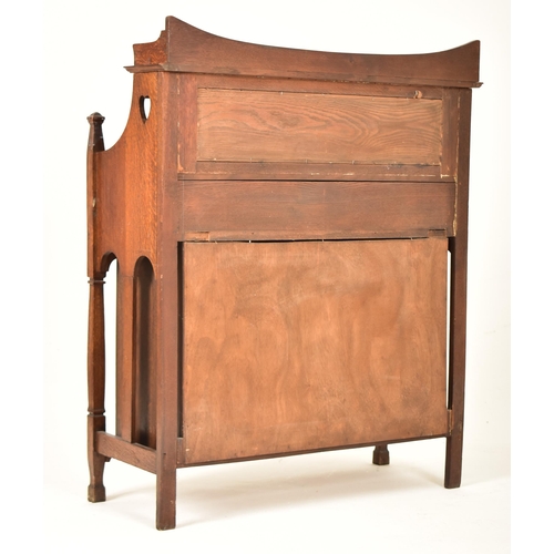 456 - Manner of Shapland & Petter - An Arts & Crafts late 19th century oak & embossed metal sideboard cred... 