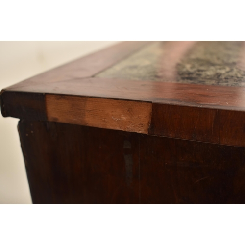 460 - A Regency early 19th century rosewood and marble top brass inlaid pier cabinet / sideboard. The cabi... 