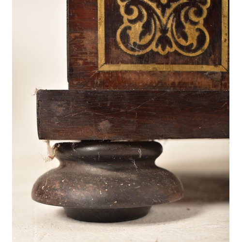 460 - A Regency early 19th century rosewood and marble top brass inlaid pier cabinet / sideboard. The cabi... 