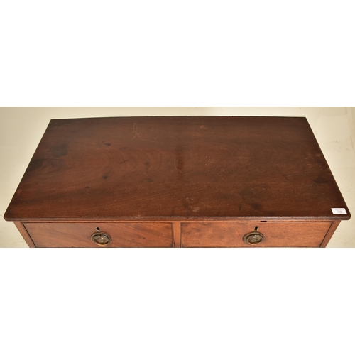 469 - A George III late 18th century mahogany chest of drawers. The chest having a straight top over a two... 