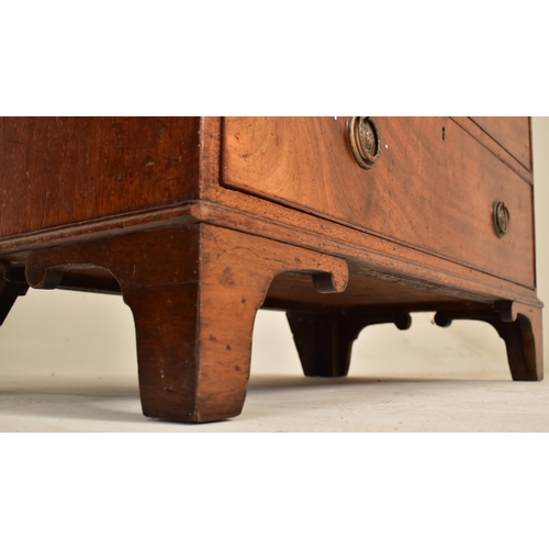 469 - A George III late 18th century mahogany chest of drawers. The chest having a straight top over a two... 