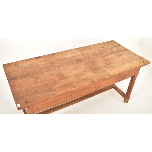 315 - A 19th century French continental chestnut wood refectory farmhouse dining table. The table having a... 